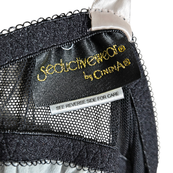 Vintage Seductivewear Cinema Etoile Chemise Womens Medium Black Babydoll Lined - Picture 7 of 9